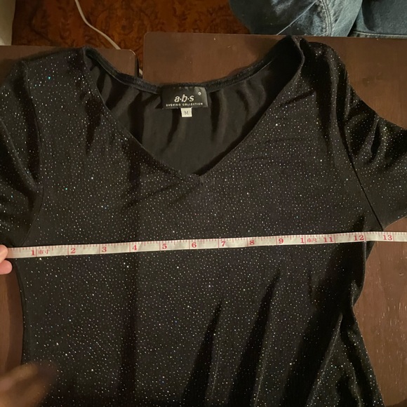 Vintage Sparkly  a.b.s Evening Collection Little Black Dress / Stretchy Size M - Picture 6 of 7